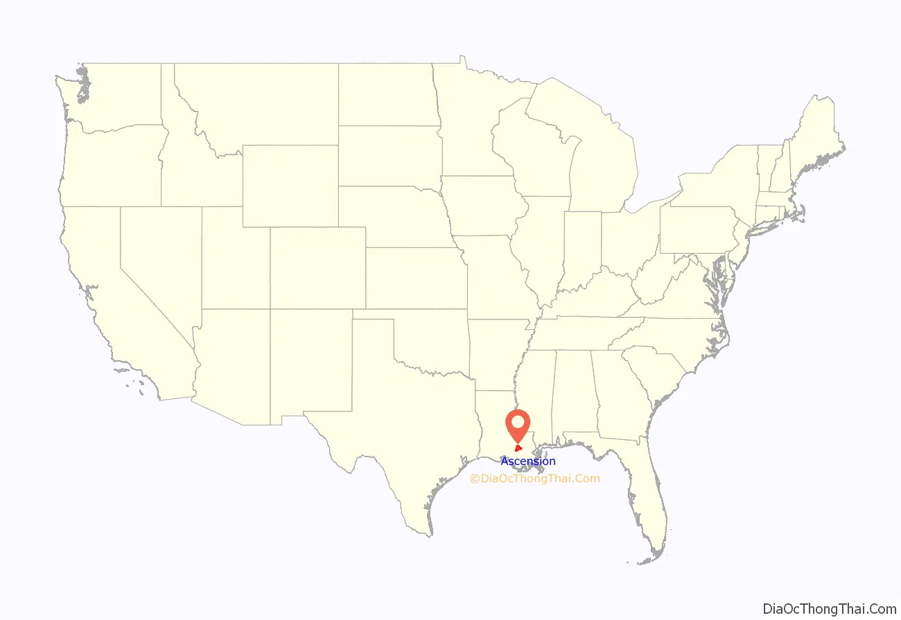 Ascension Parish location on the U.S. Map. Where is Ascension Parish.