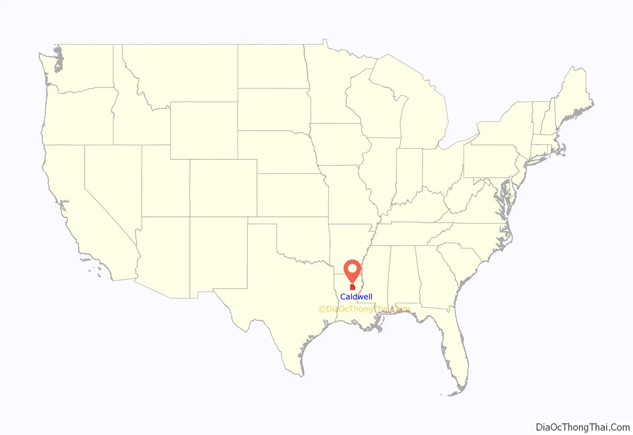 Caldwell Parish location on the U.S. Map. Where is Caldwell Parish.