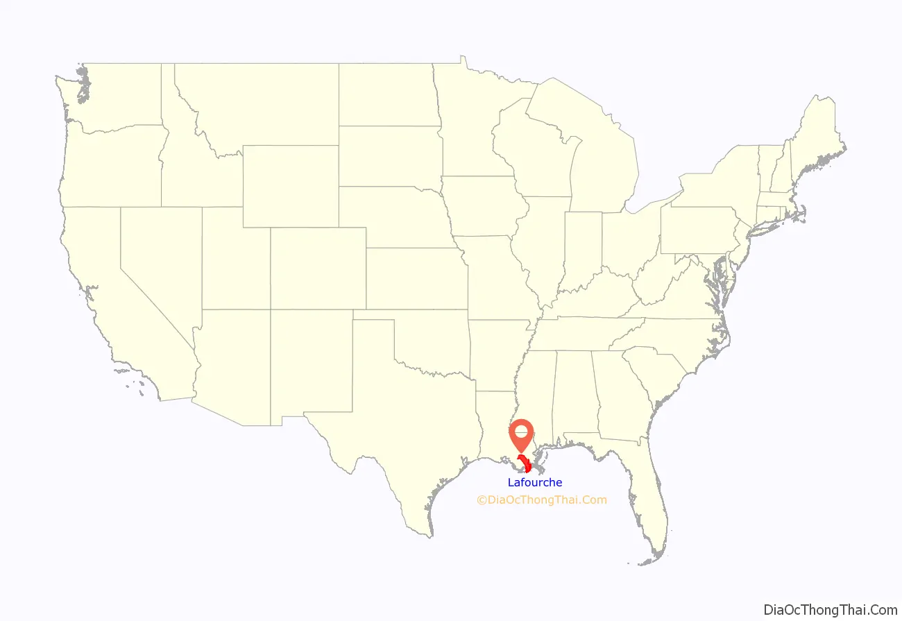 Lafourche Parish location on the U.S. Map. Where is Lafourche Parish.