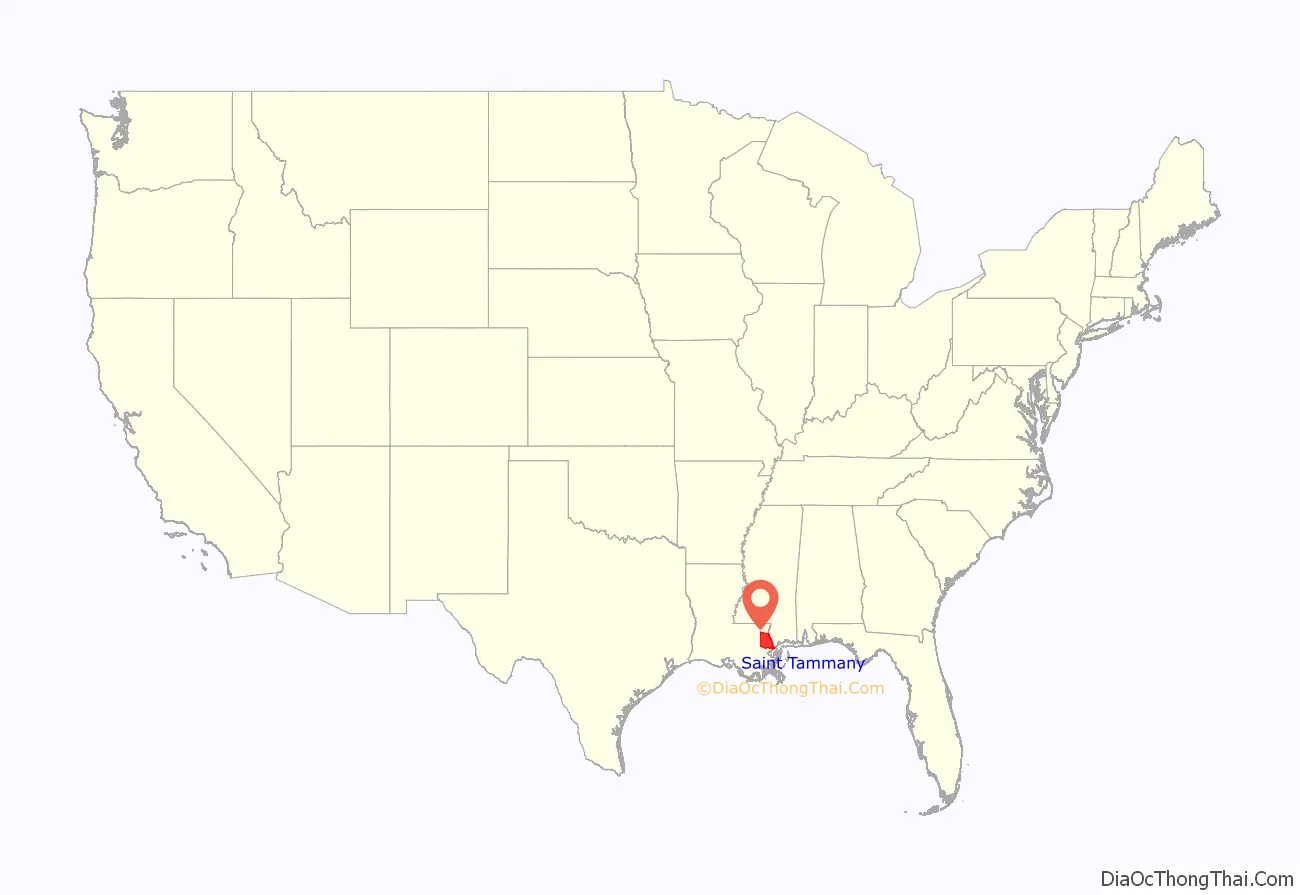St. Tammany Parish location on the U.S. Map. Where is St. Tammany Parish.