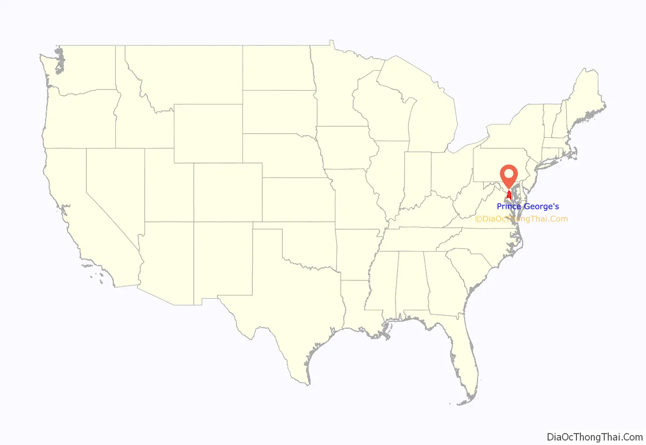 Prince George's County location on the U.S. Map. Where is Prince George's County.