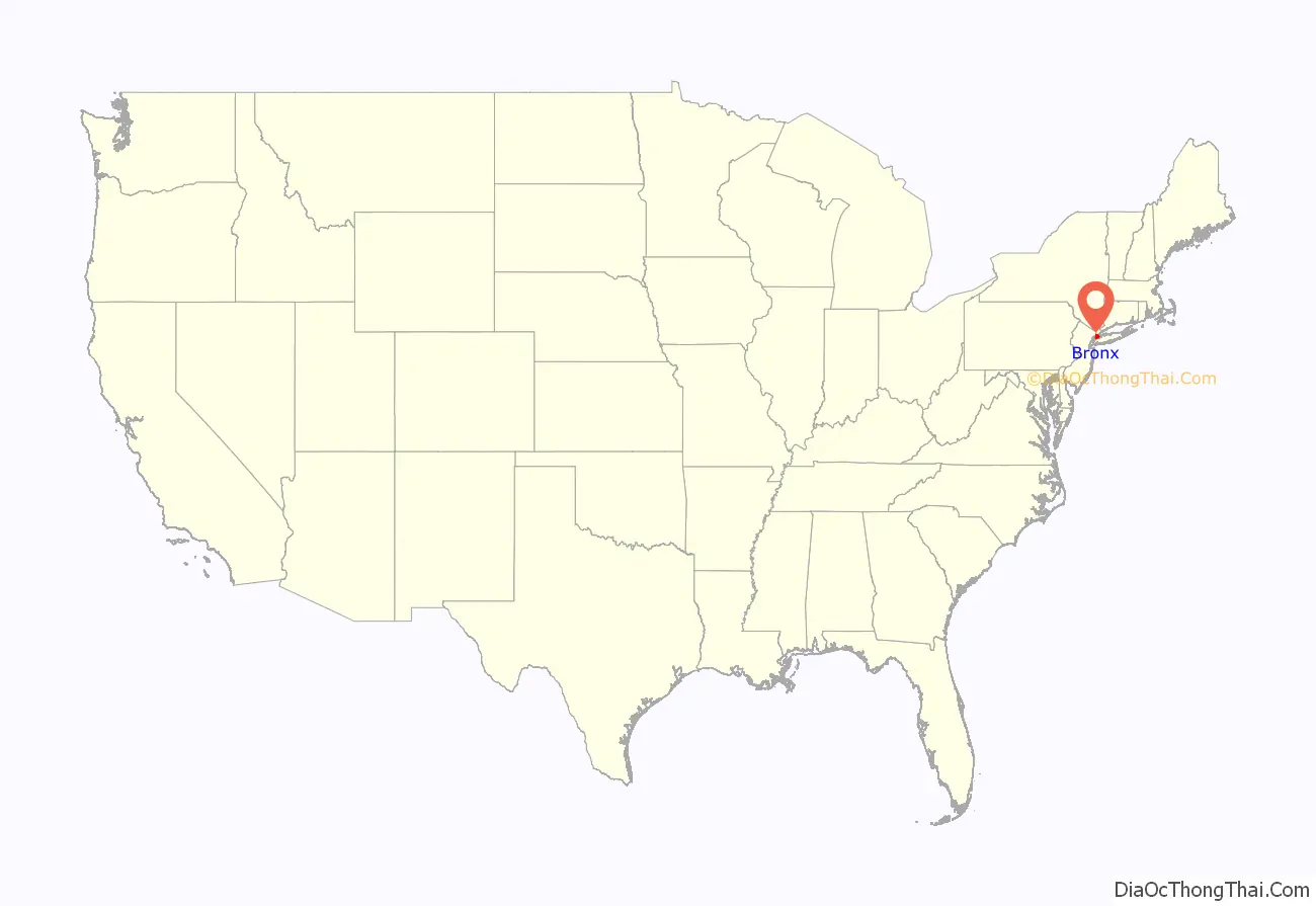 Bronx County location on the U.S. Map. Where is Bronx County.
