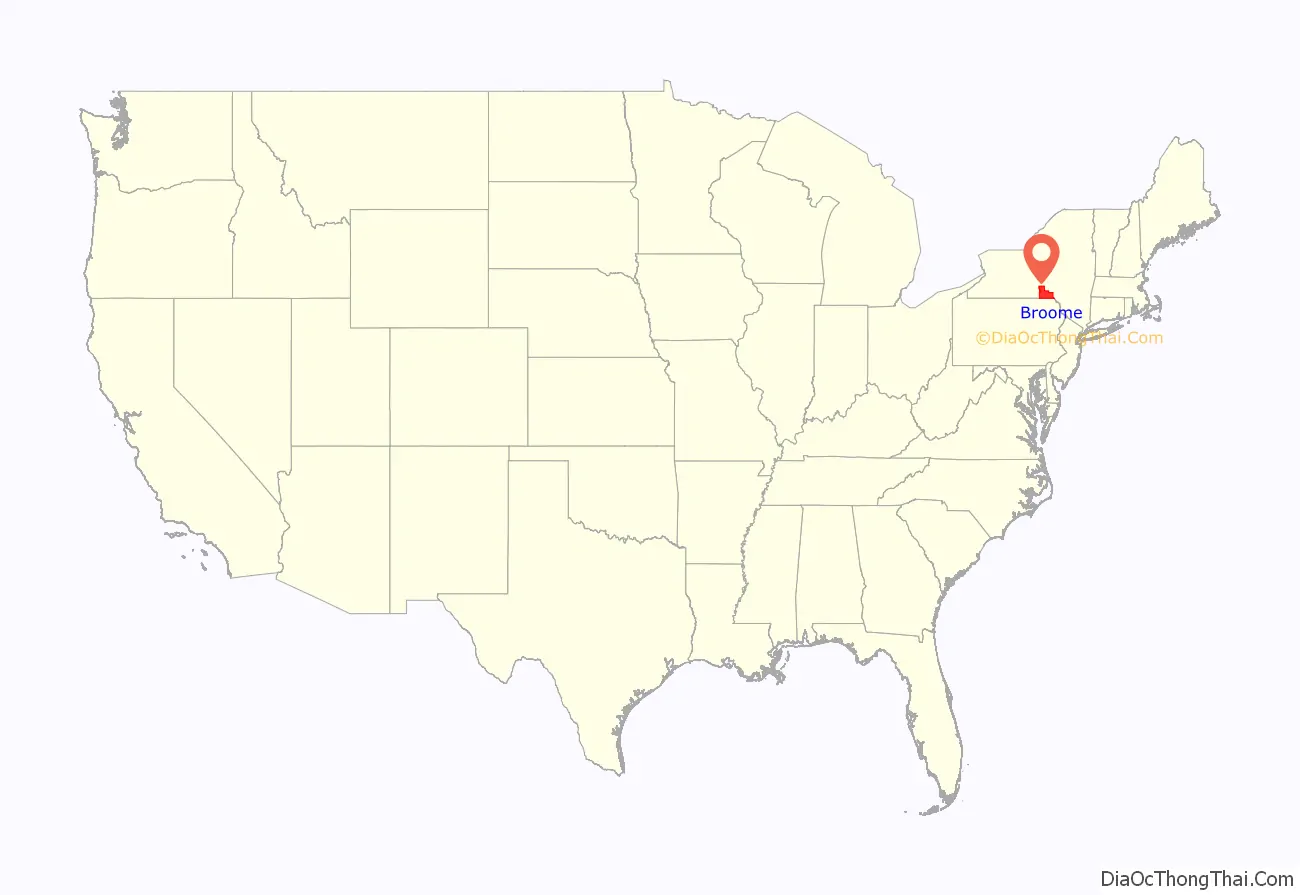 Broome County location on the U.S. Map. Where is Broome County.