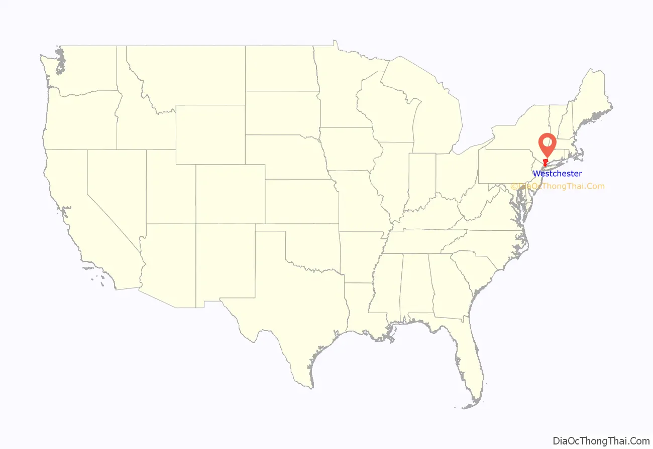 Westchester County location on the U.S. Map. Where is Westchester County.
