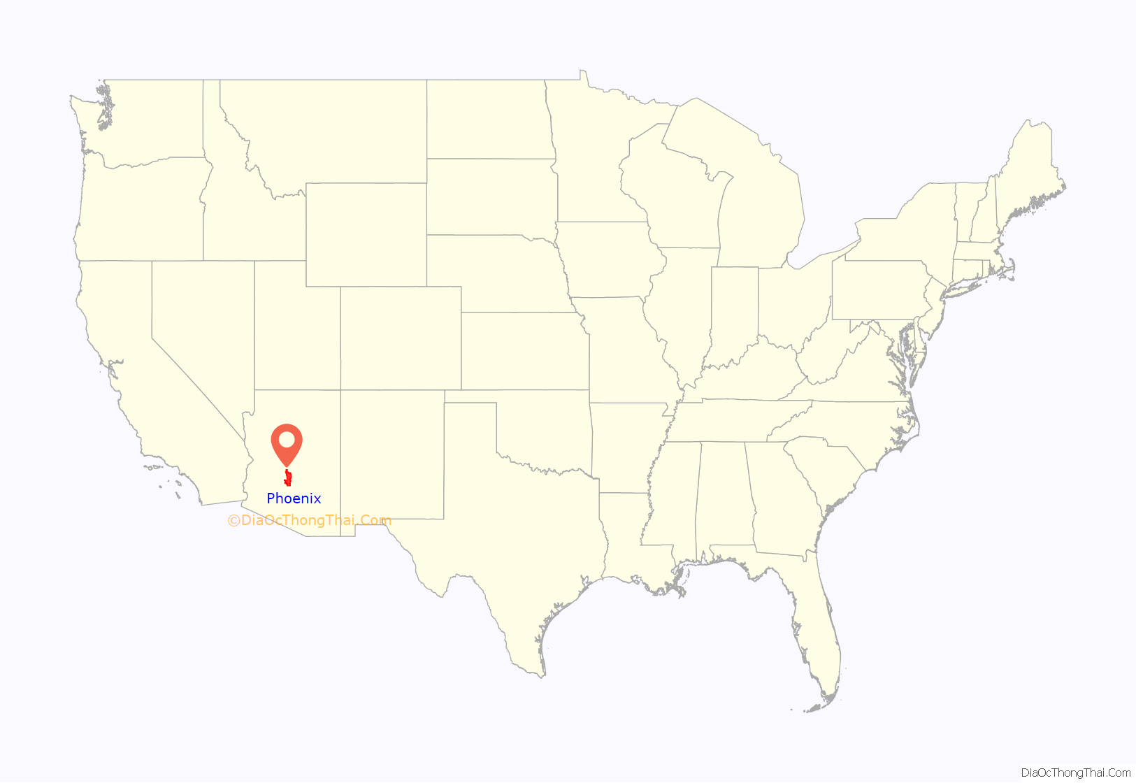 Phoenix location on the U.S. Map. Where is Phoenix city.