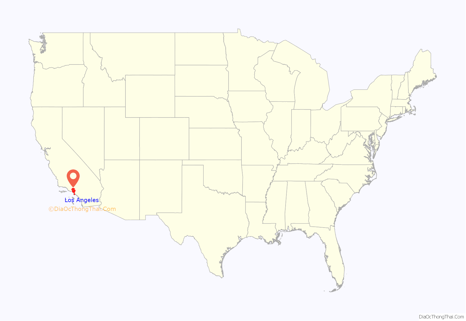 Los Angeles location on the U.S. Map. Where is Los Angeles city.