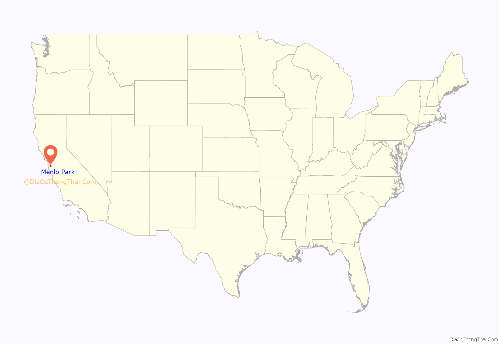 Menlo Park location on the U.S. Map. Where is Menlo Park city.