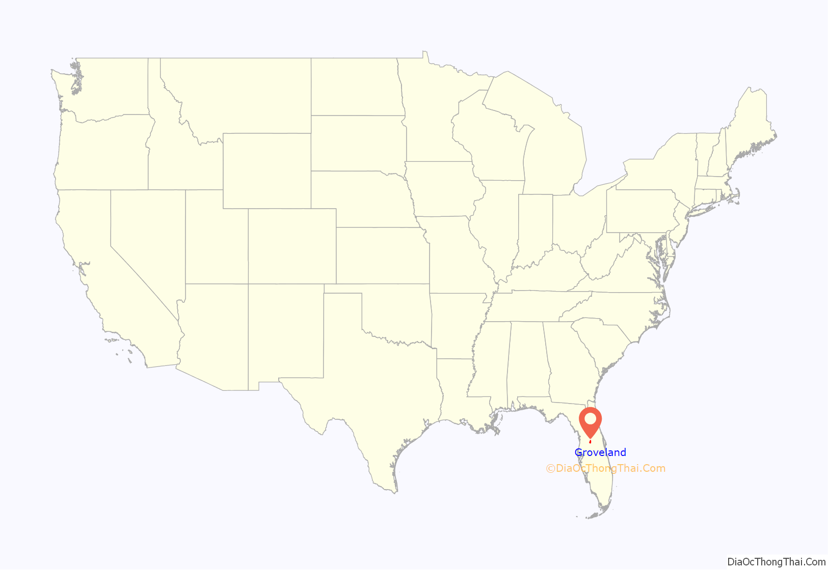 Map of Groveland city, Florida