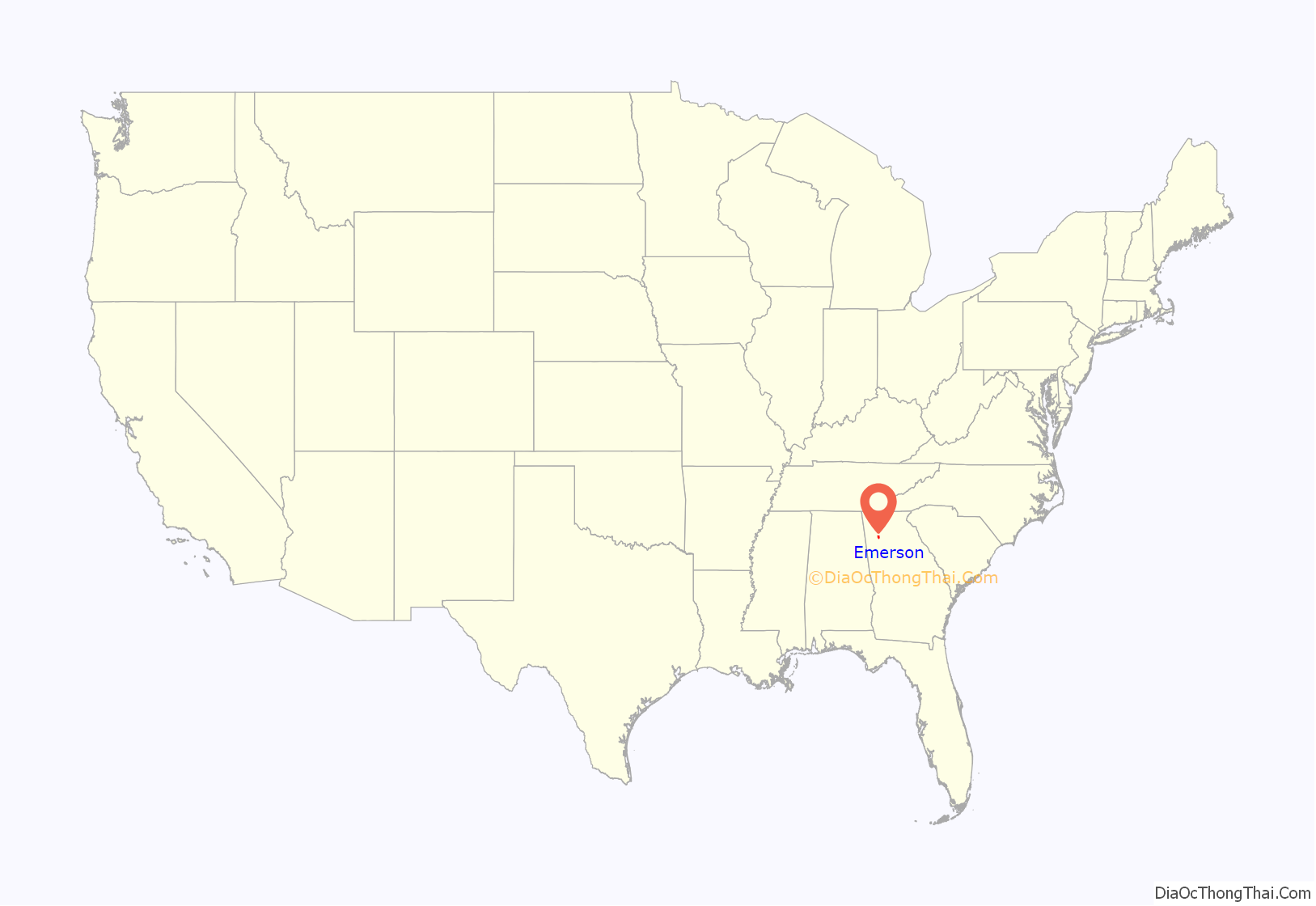 Map of Emerson city, Georgia