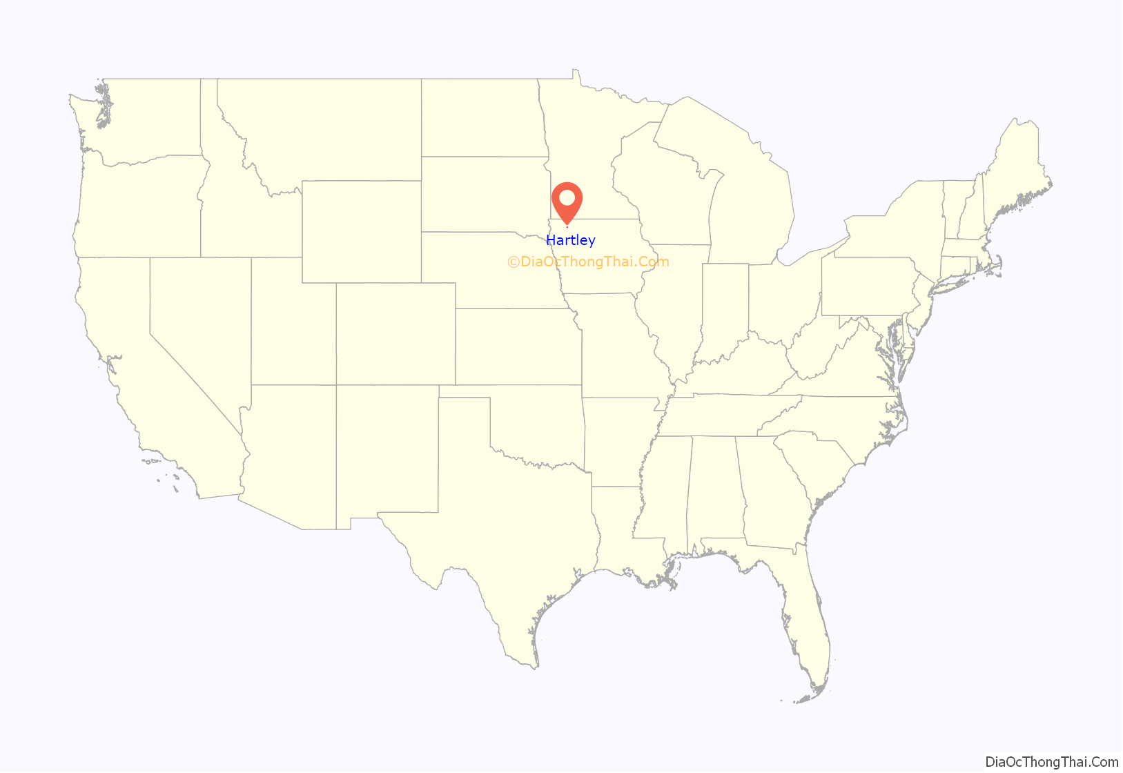 Map of Hartley city, Iowa