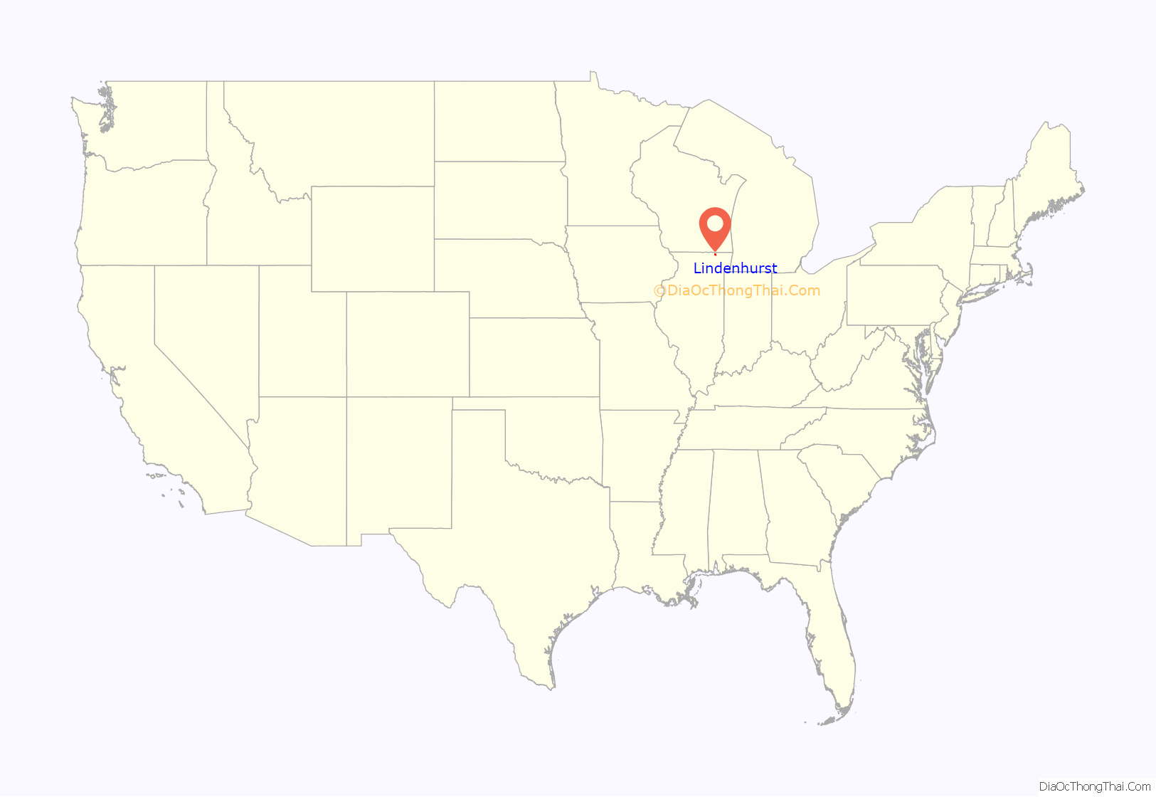 Map of Lindenhurst village, Illinois