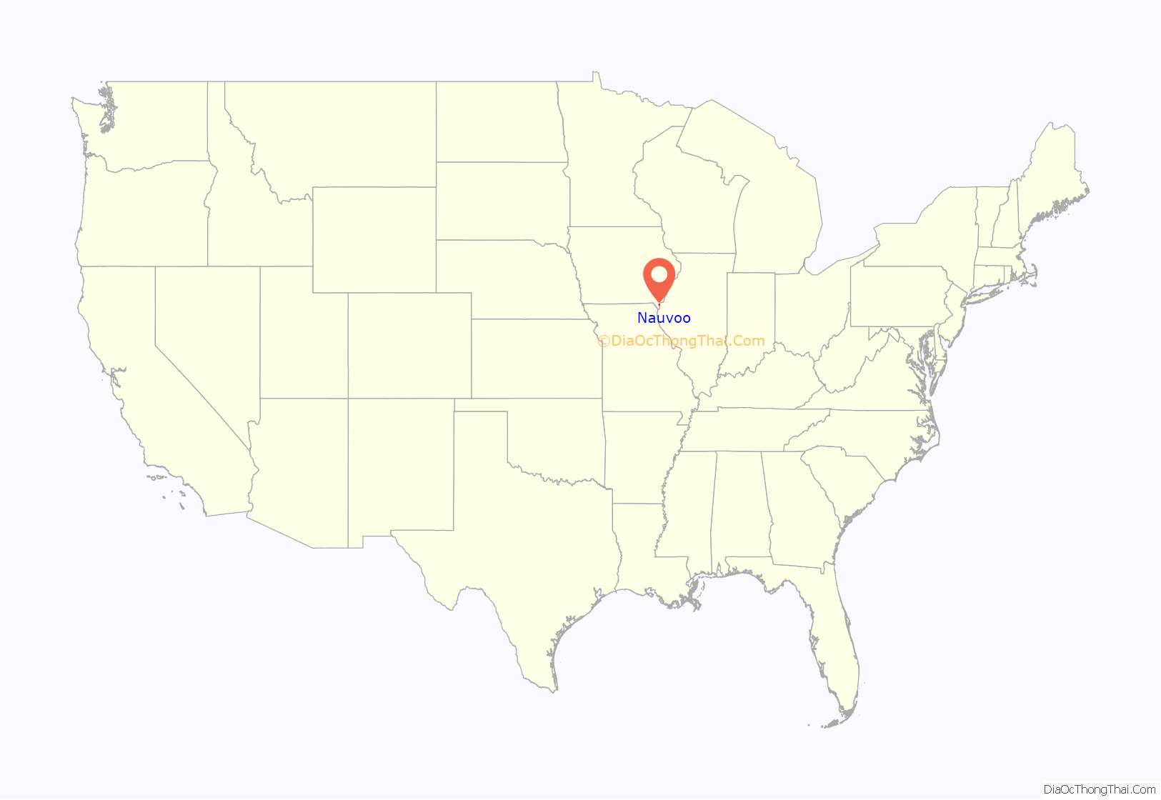 Map of Nauvoo city, Illinois