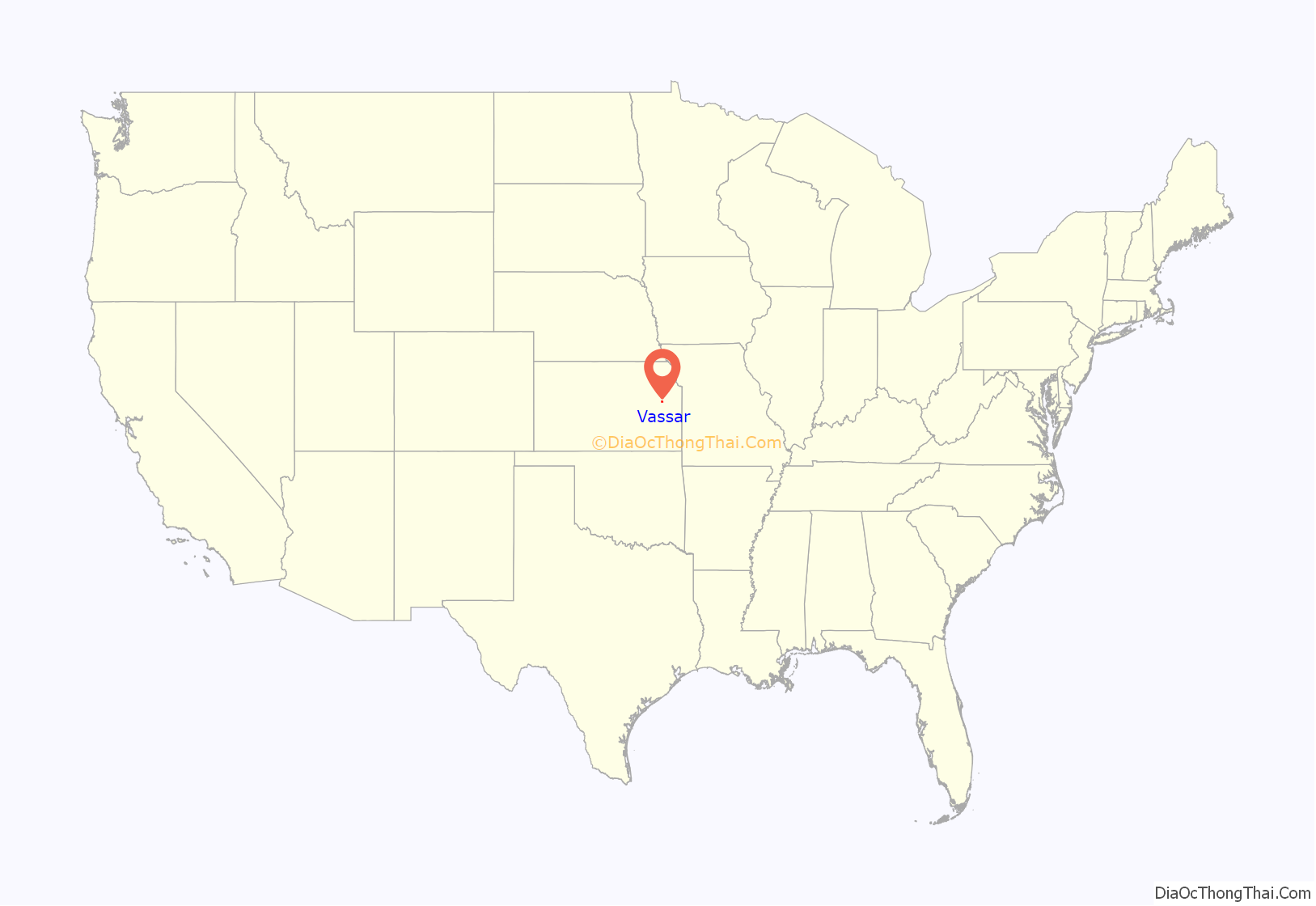 Map of Vassar CDP, Kansas