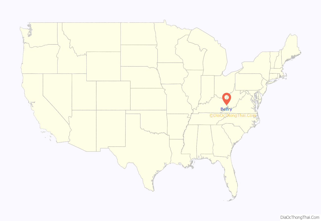 Map Of Belfry Cdp Kentucky 0045