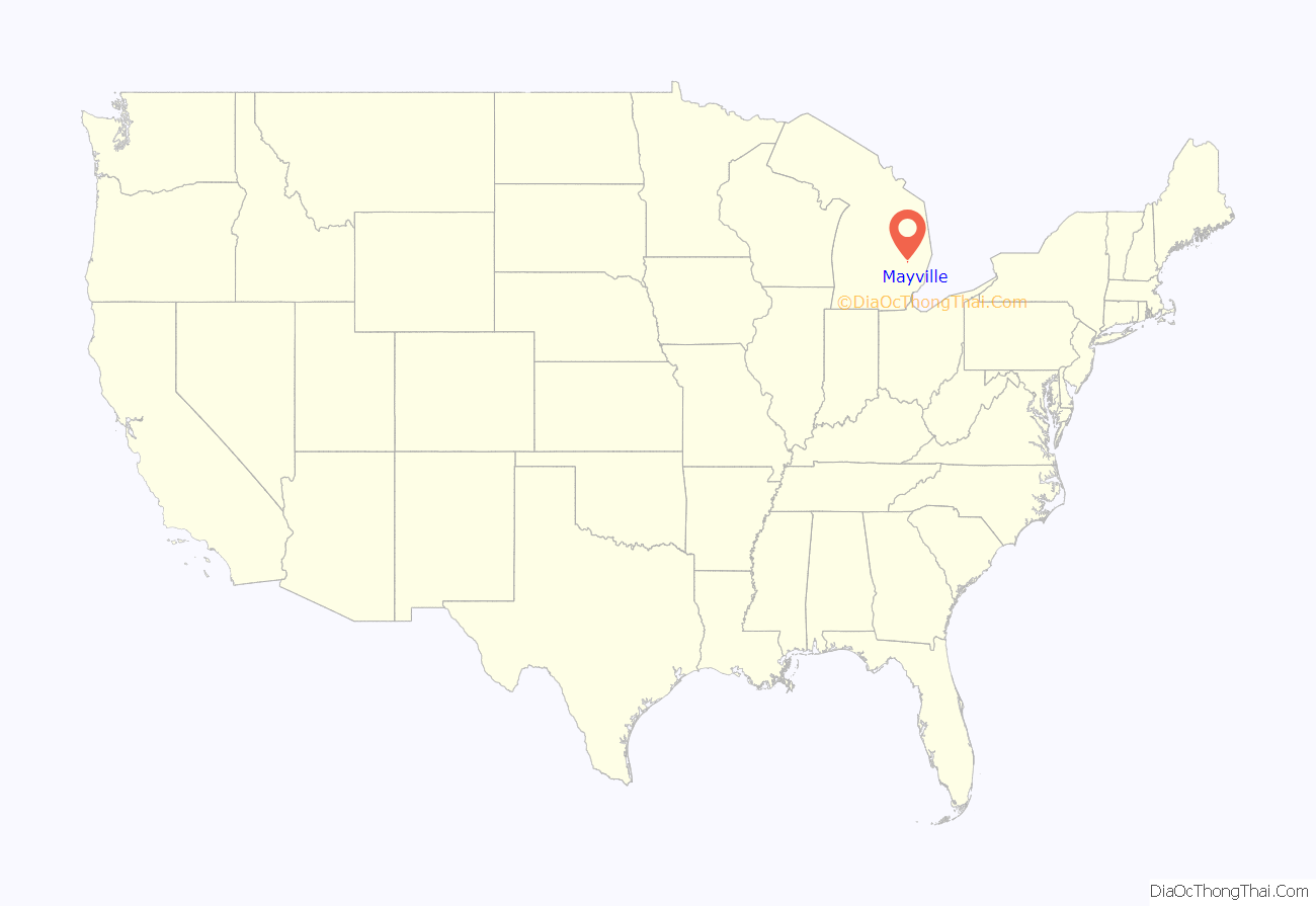 Map of Mayville village, Michigan