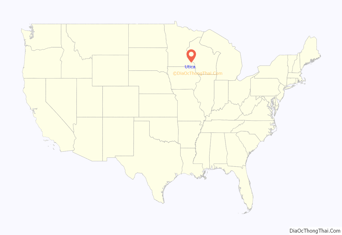 Map of Utica city, Minnesota
