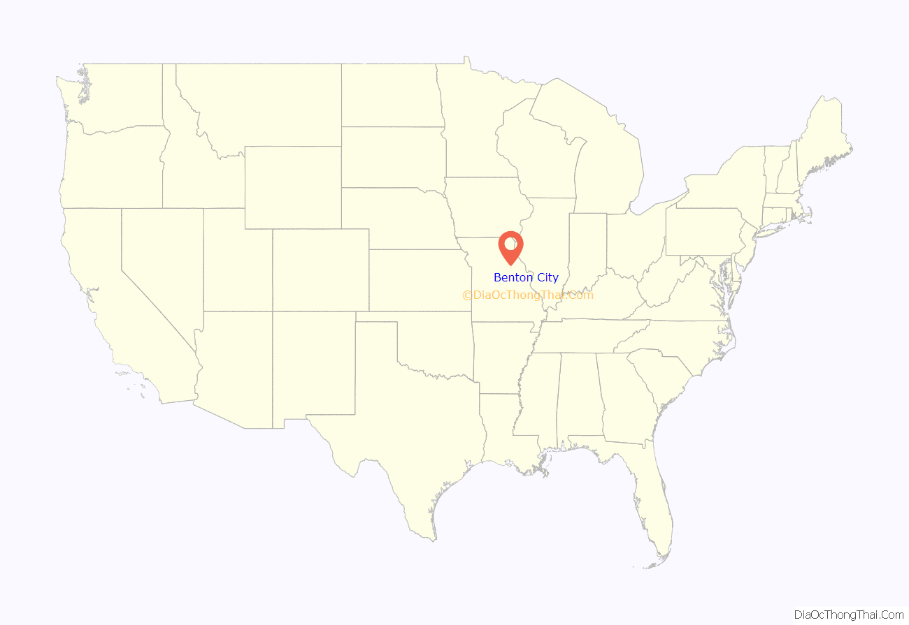 Map of Benton City village, Missouri