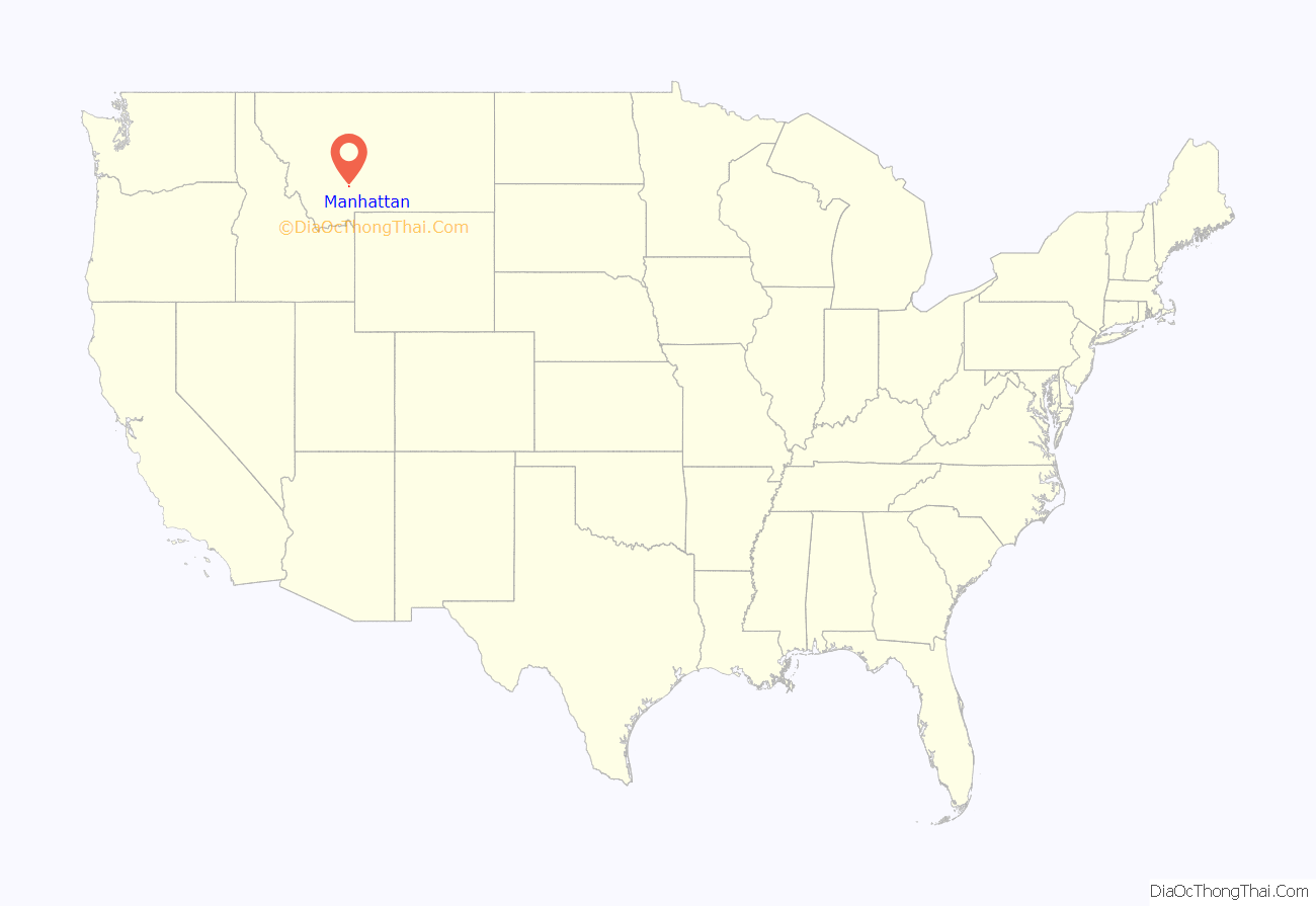 Map Of Manhattan Town Montana