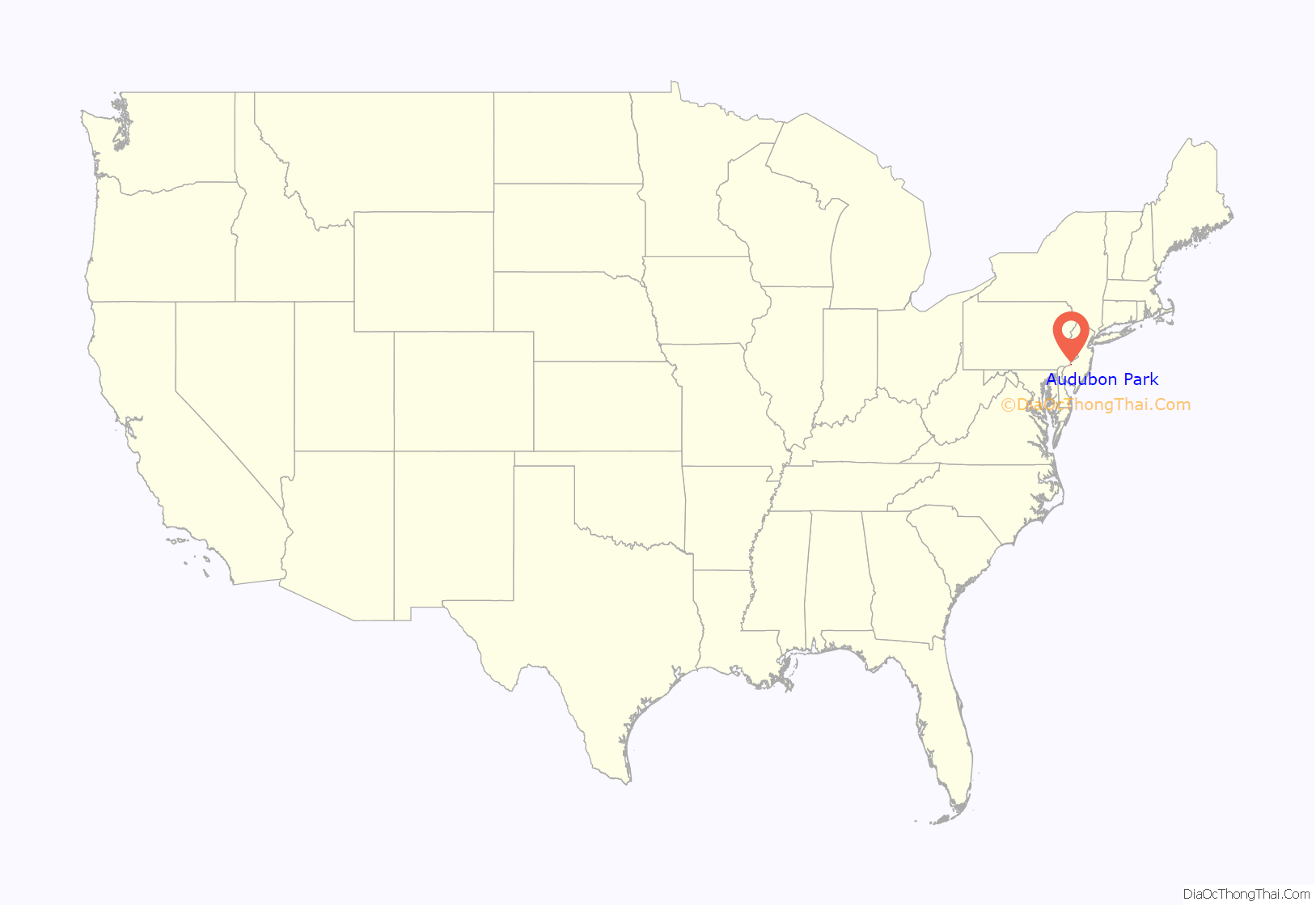 Map of Audubon Park borough, New Jersey