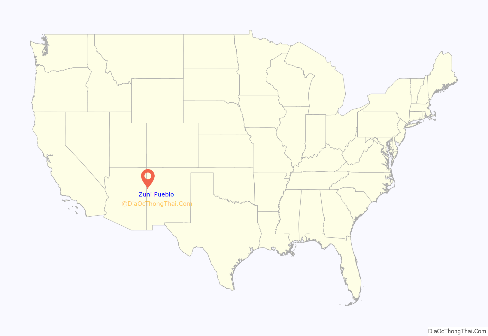 Map of Zuni Pueblo CDP