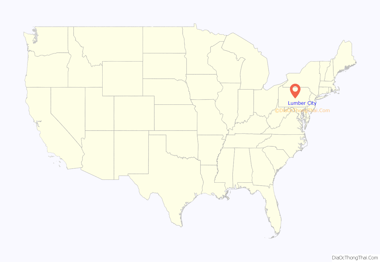 Map of Lumber City CDP, Pennsylvania