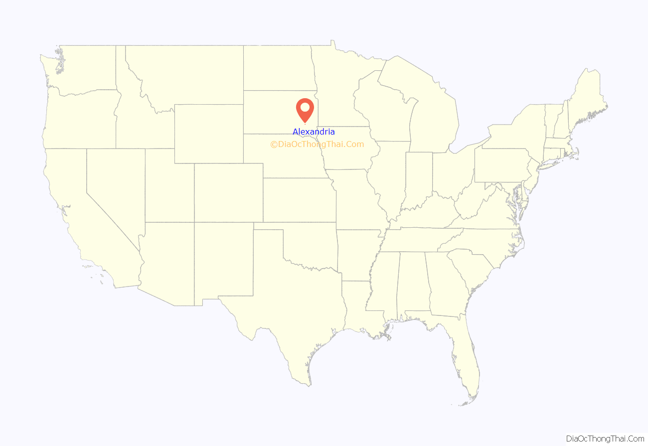 Map of Alexandria city, South Dakota