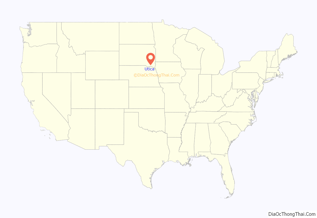 Map of Utica town, South Dakota