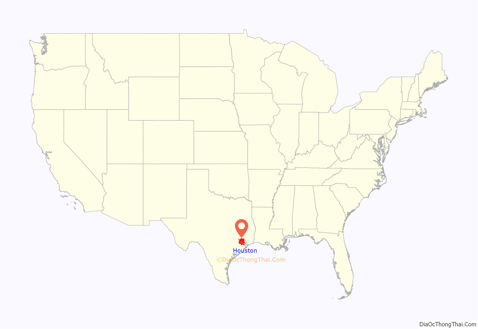 Houston location on the U.S. Map. Where is Houston city.
