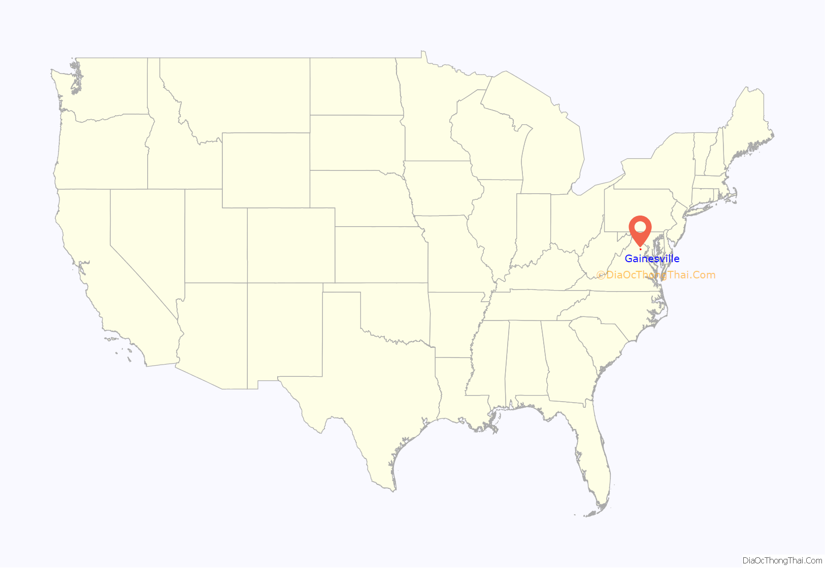 Map Of Gainesville Cdp Virginia 