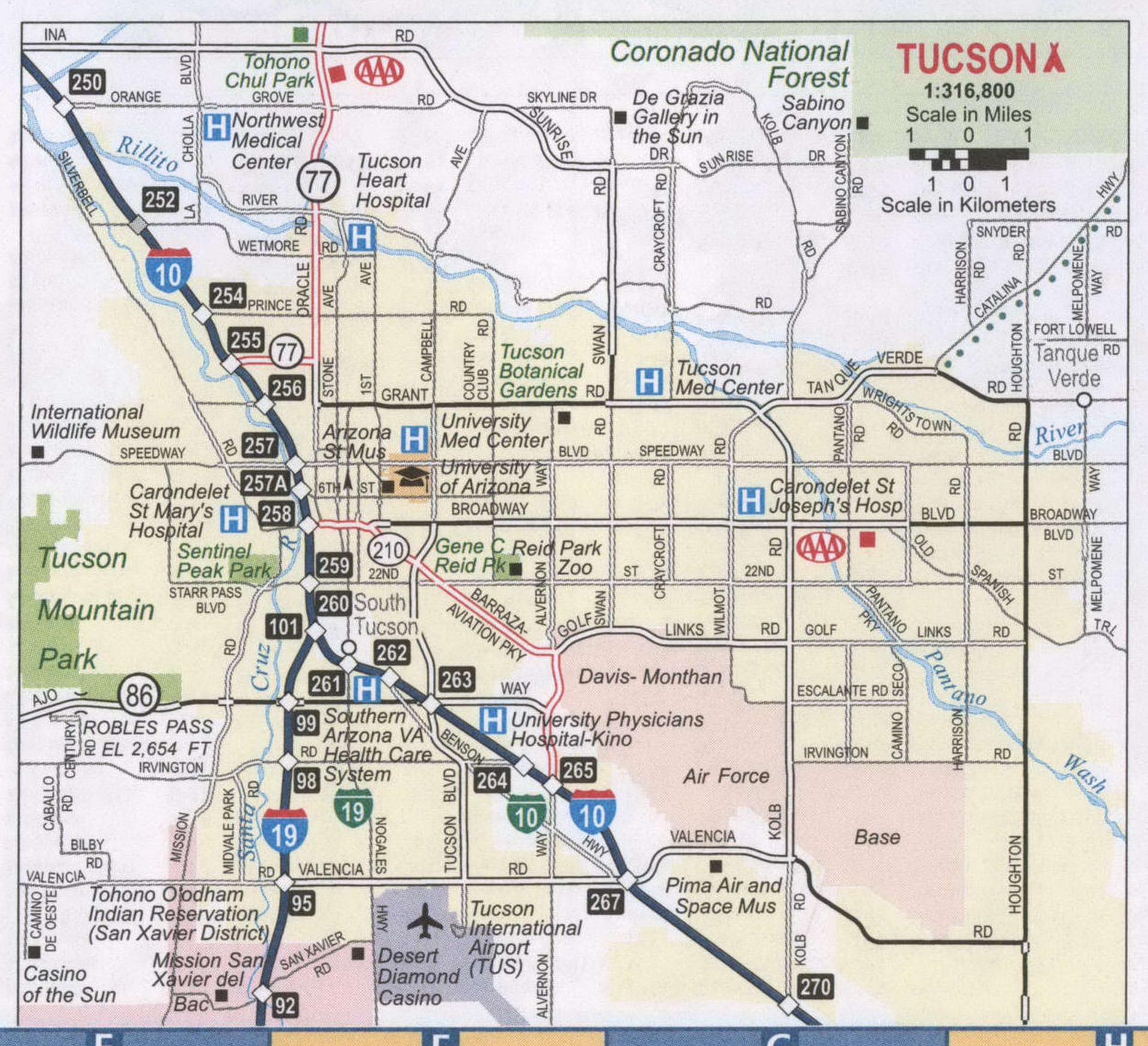 Tucson AZ road map