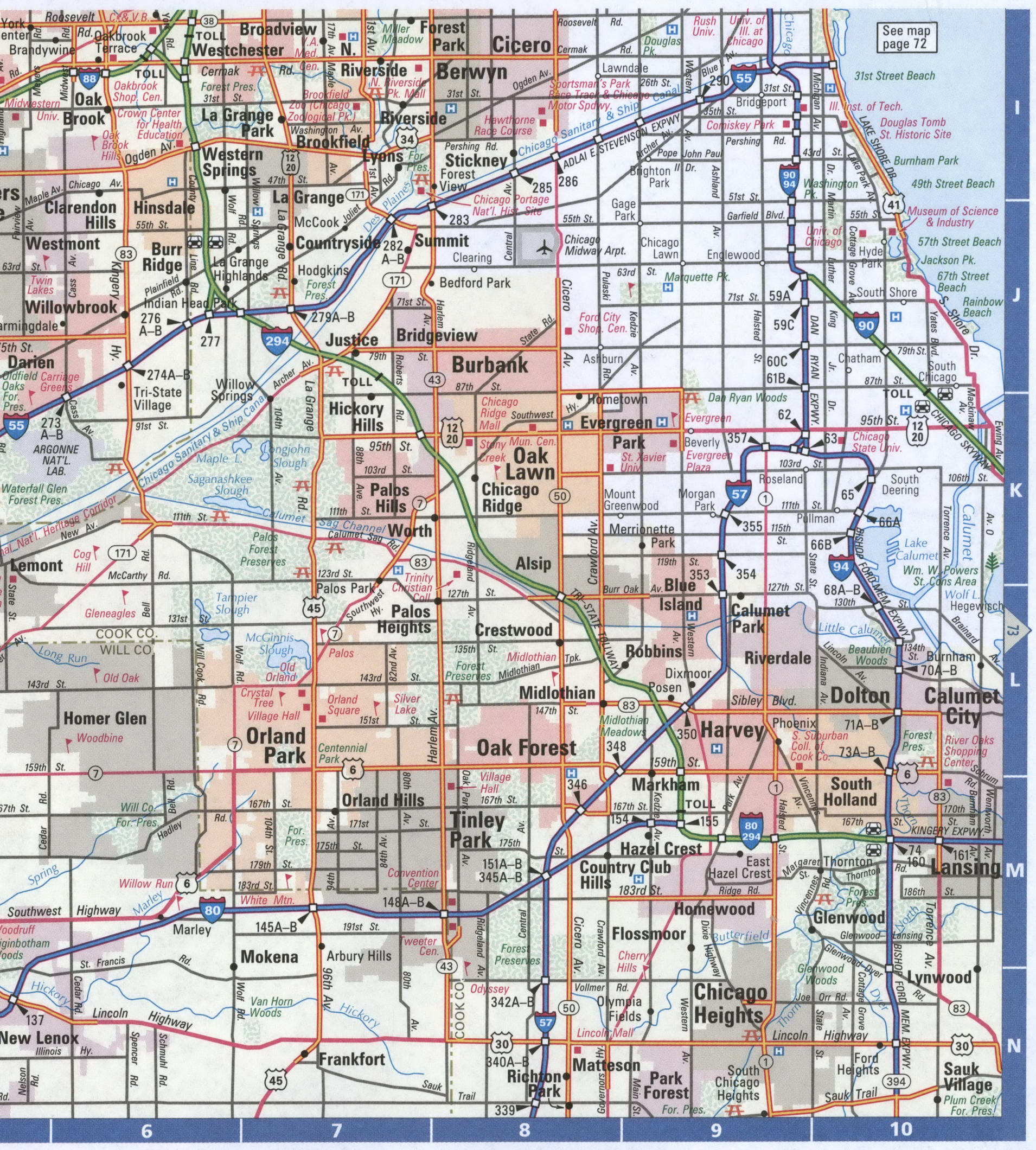 SouthEast Chicago map