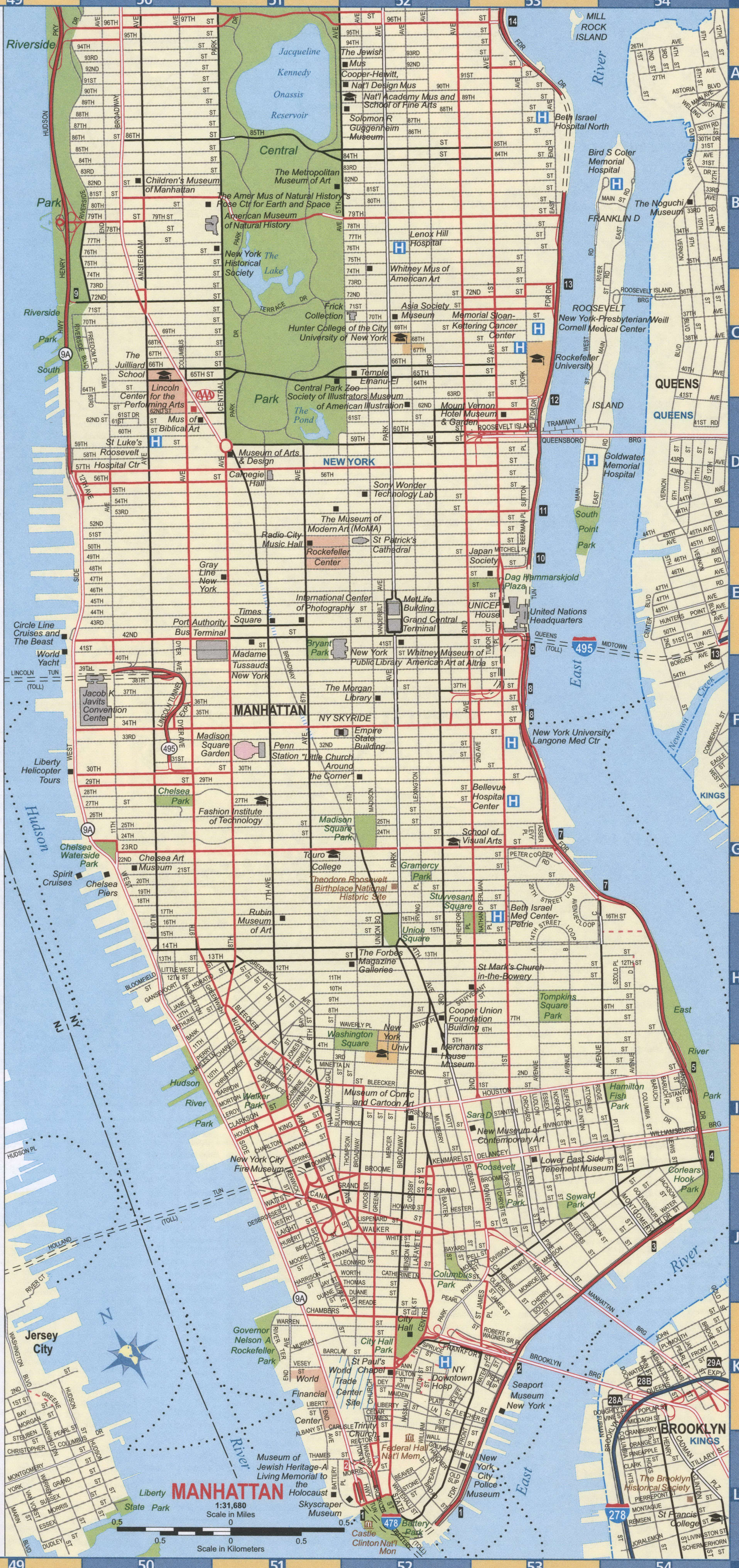 Manhattan road map