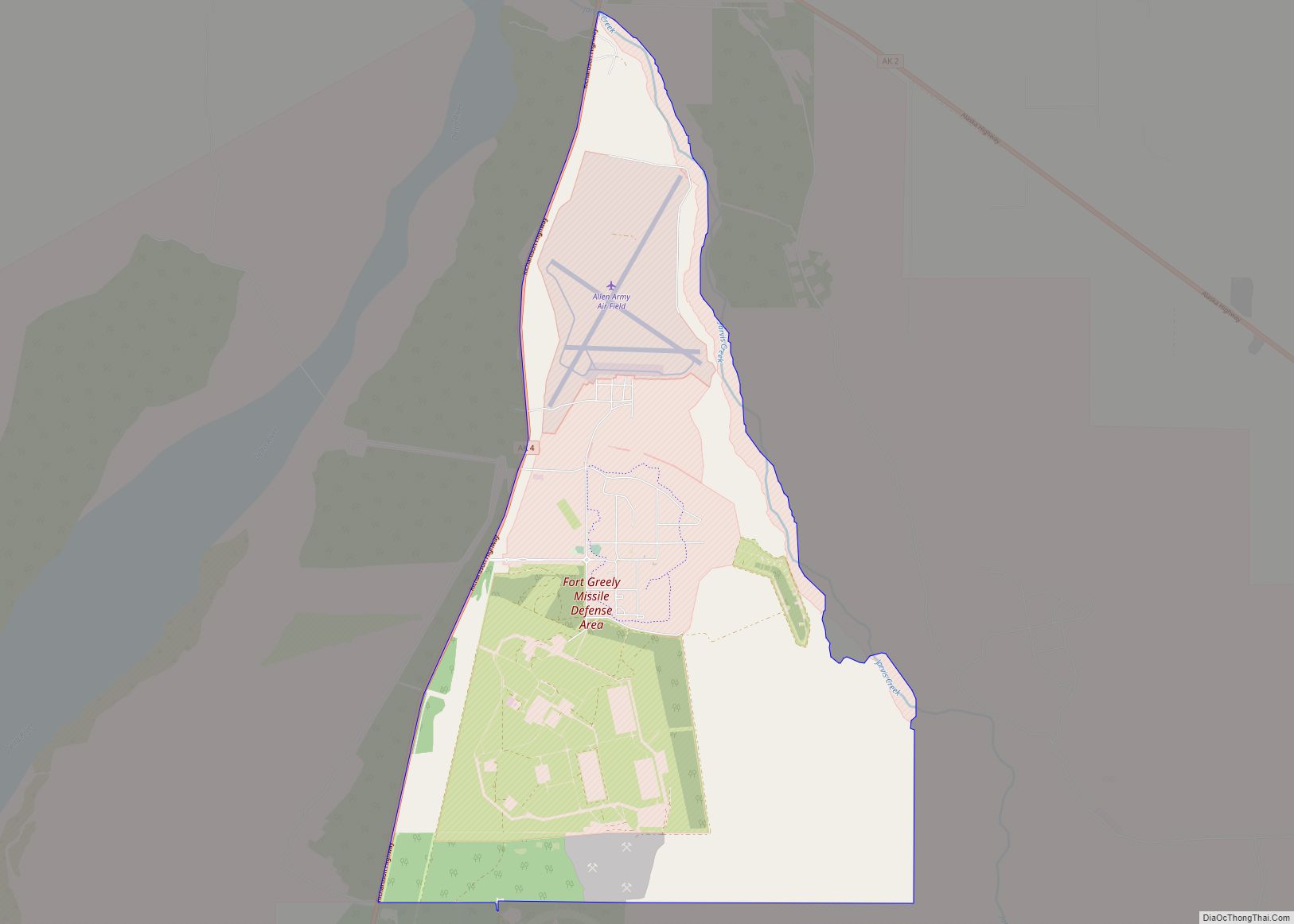 Map of Fort Greely CDP