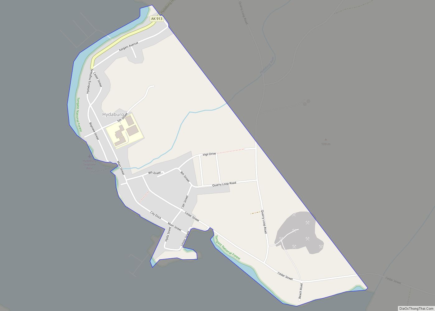 Map of Hydaburg city
