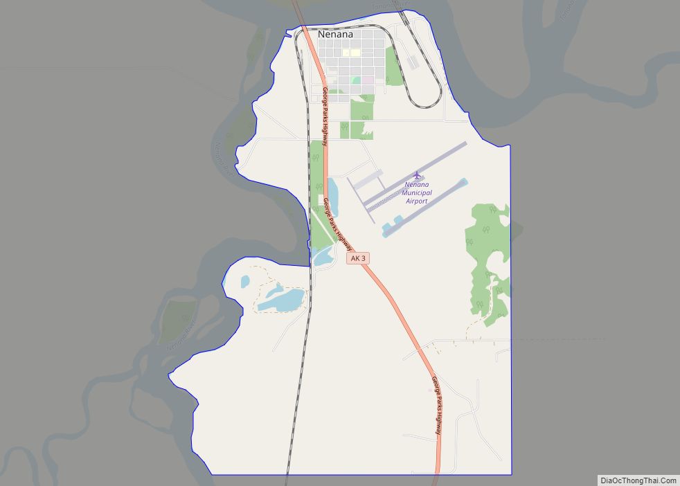 Map of Nenana city