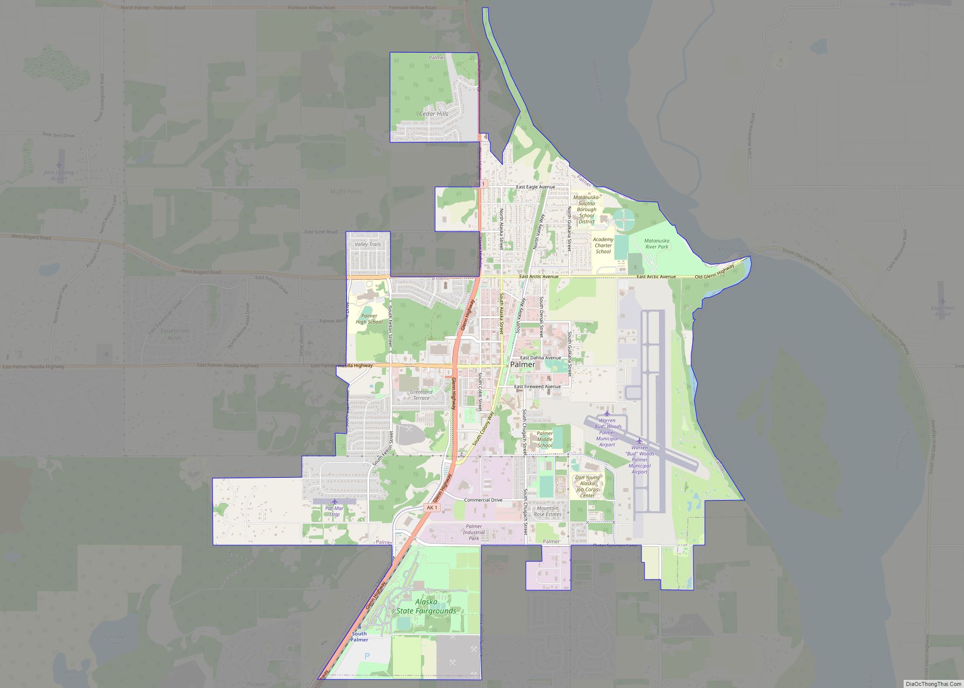 Map of Palmer city