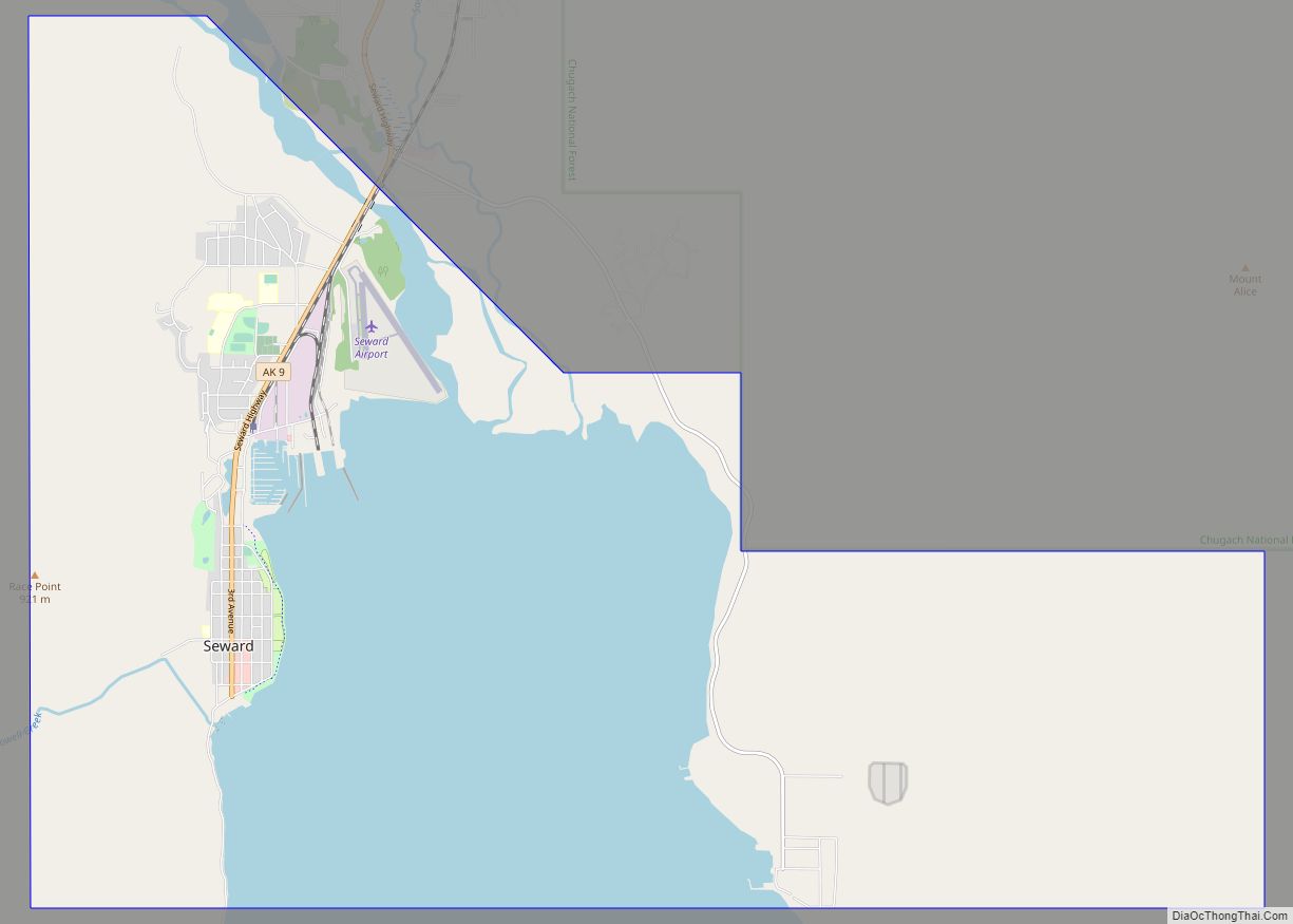 Map of Seward city