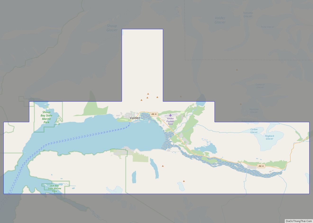 Map of Valdez city