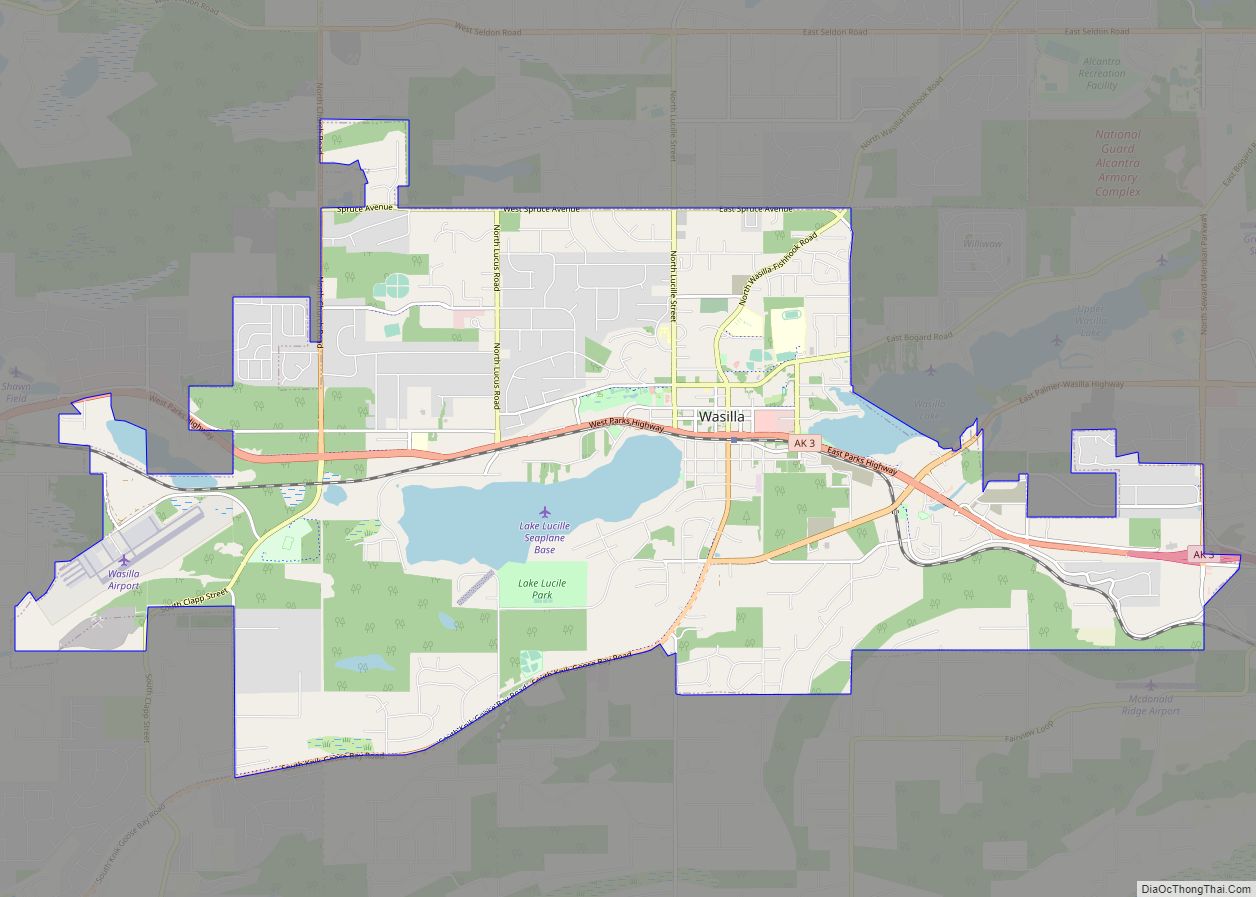 Map of Wasilla city