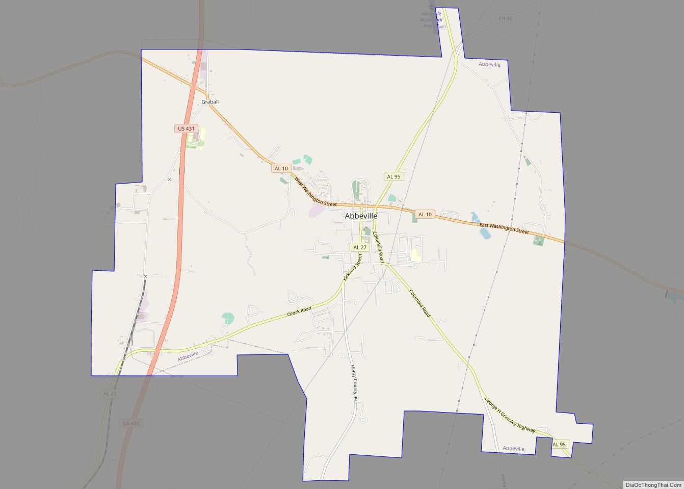 Map of Abbeville city