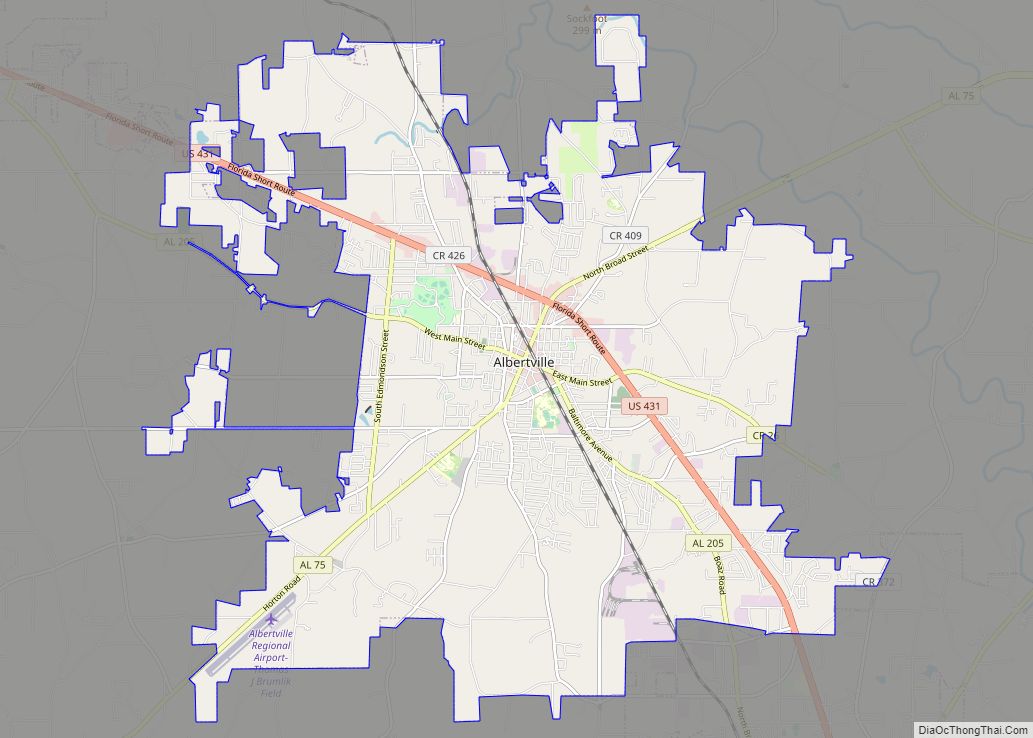 Map of Albertville city
