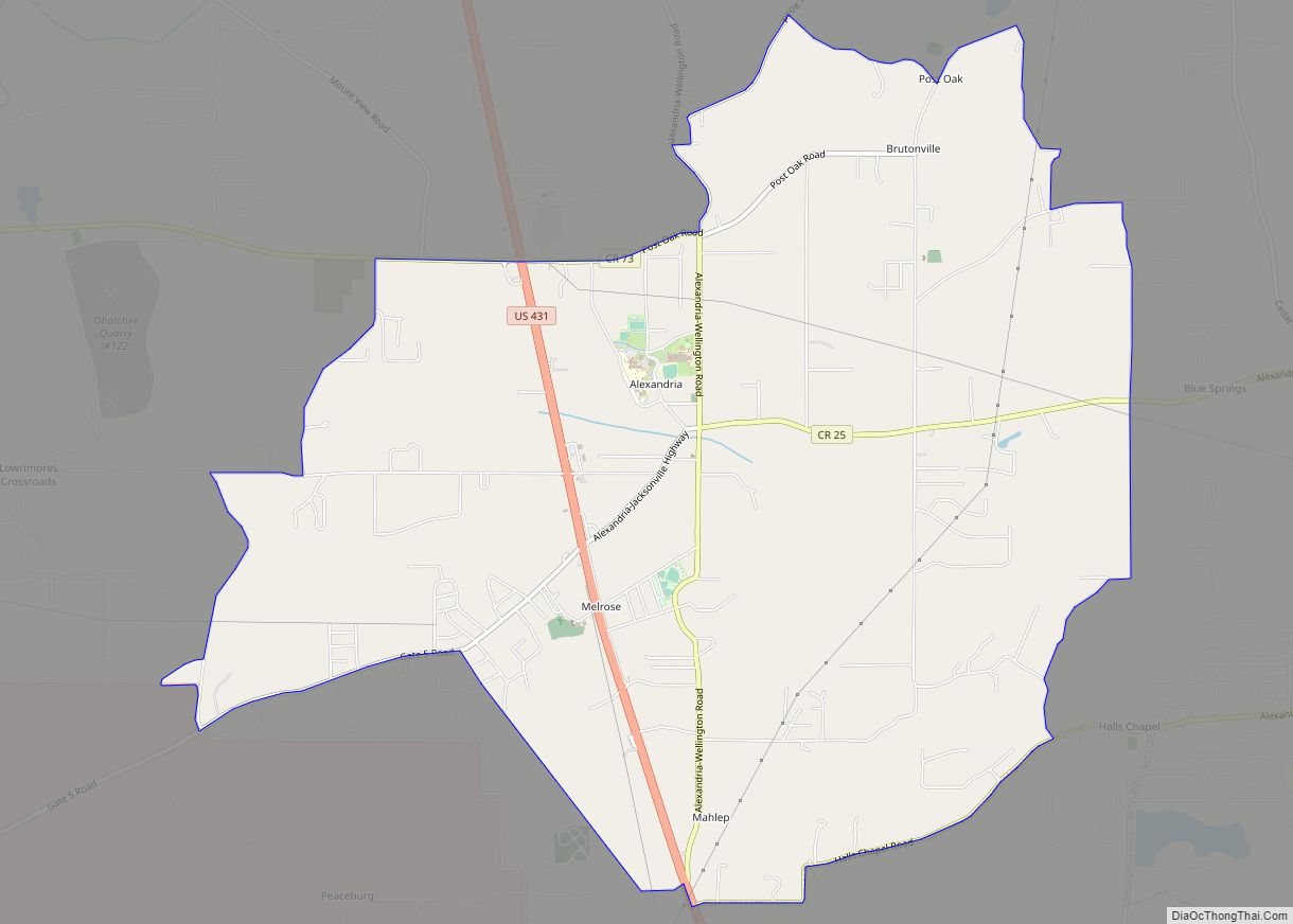 Map of Alexandria CDP