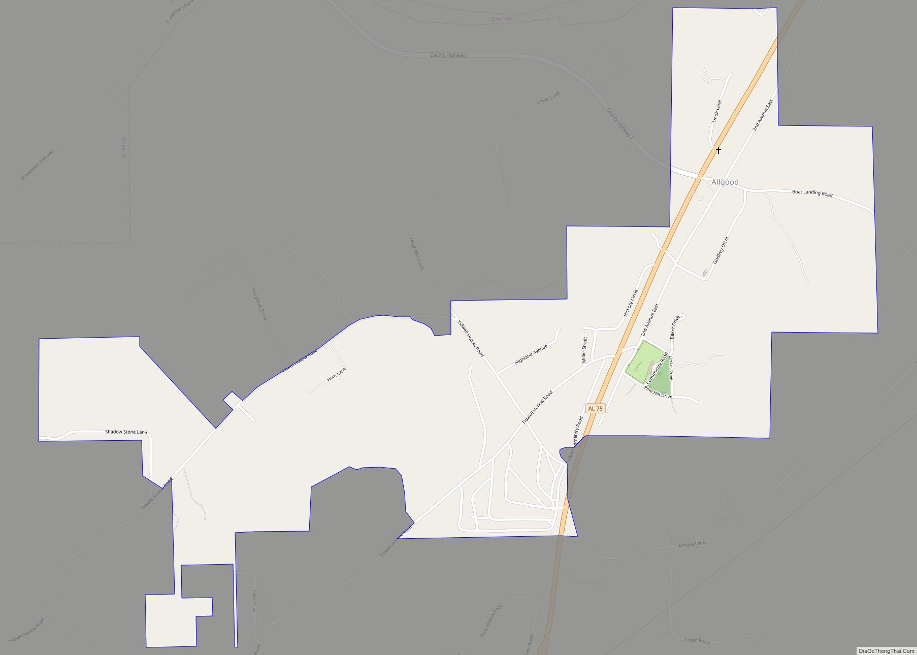 Map of Allgood town