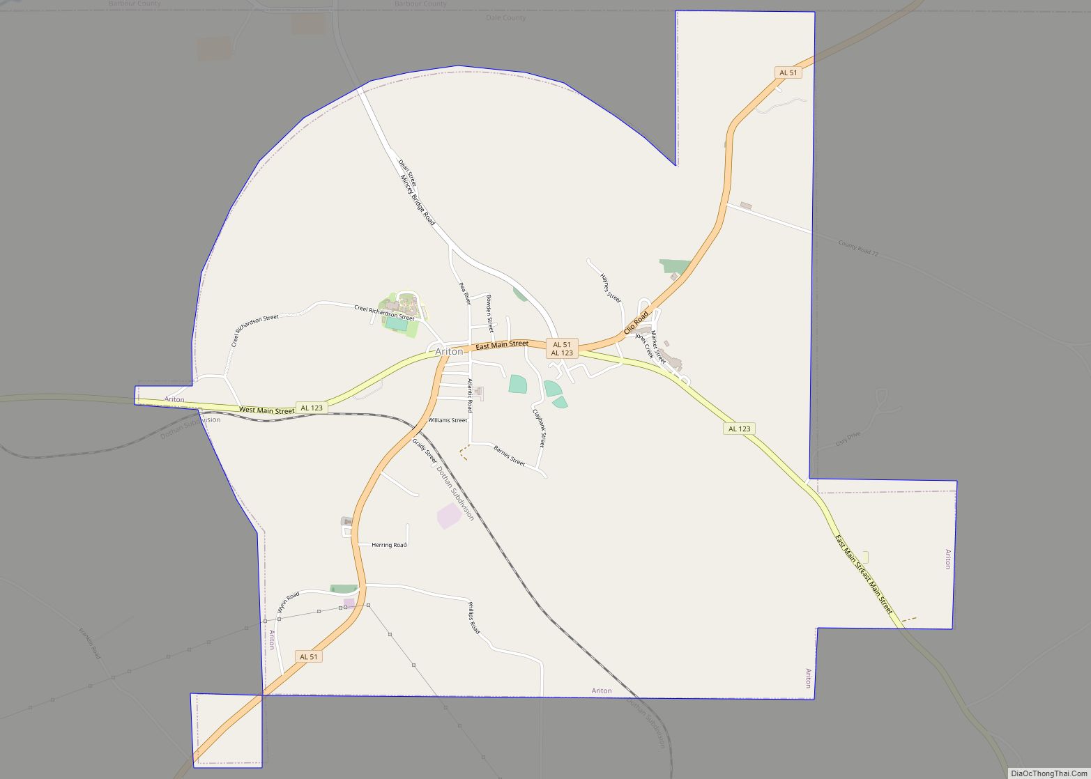 Map of Ariton town