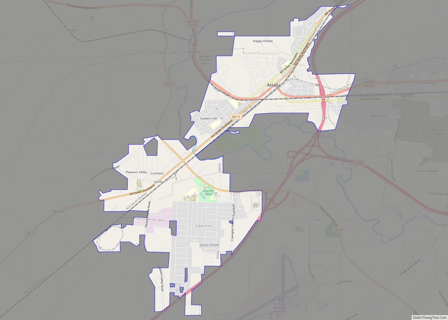 Map of Attalla city