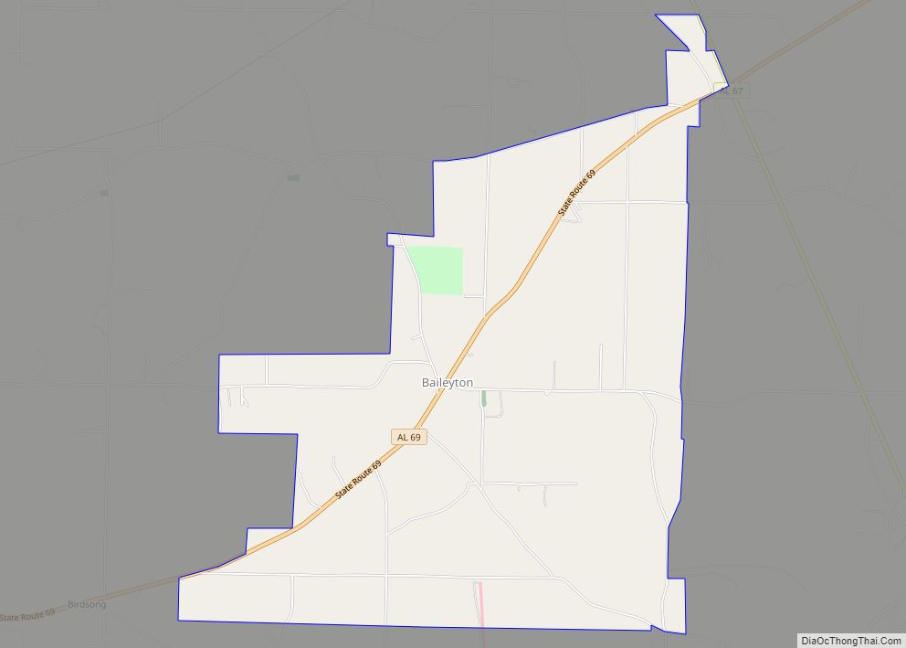 Map of Baileyton town, Alabama