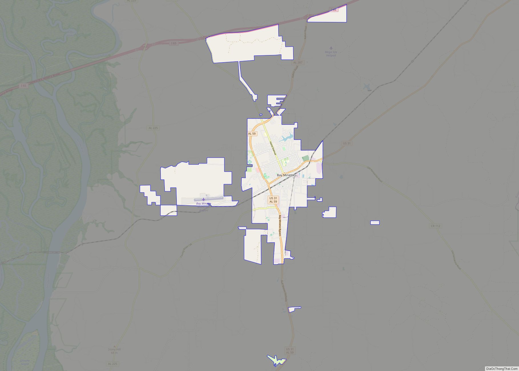 Map of Bay Minette city