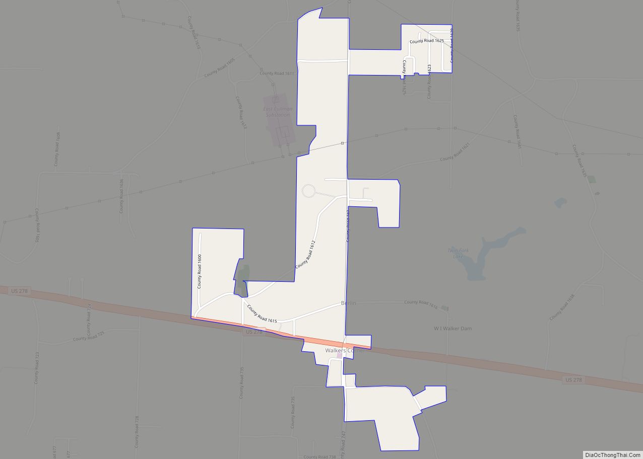 Map of Berlin town, Alabama