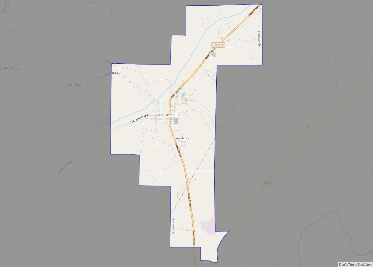 Map of Blountsville town