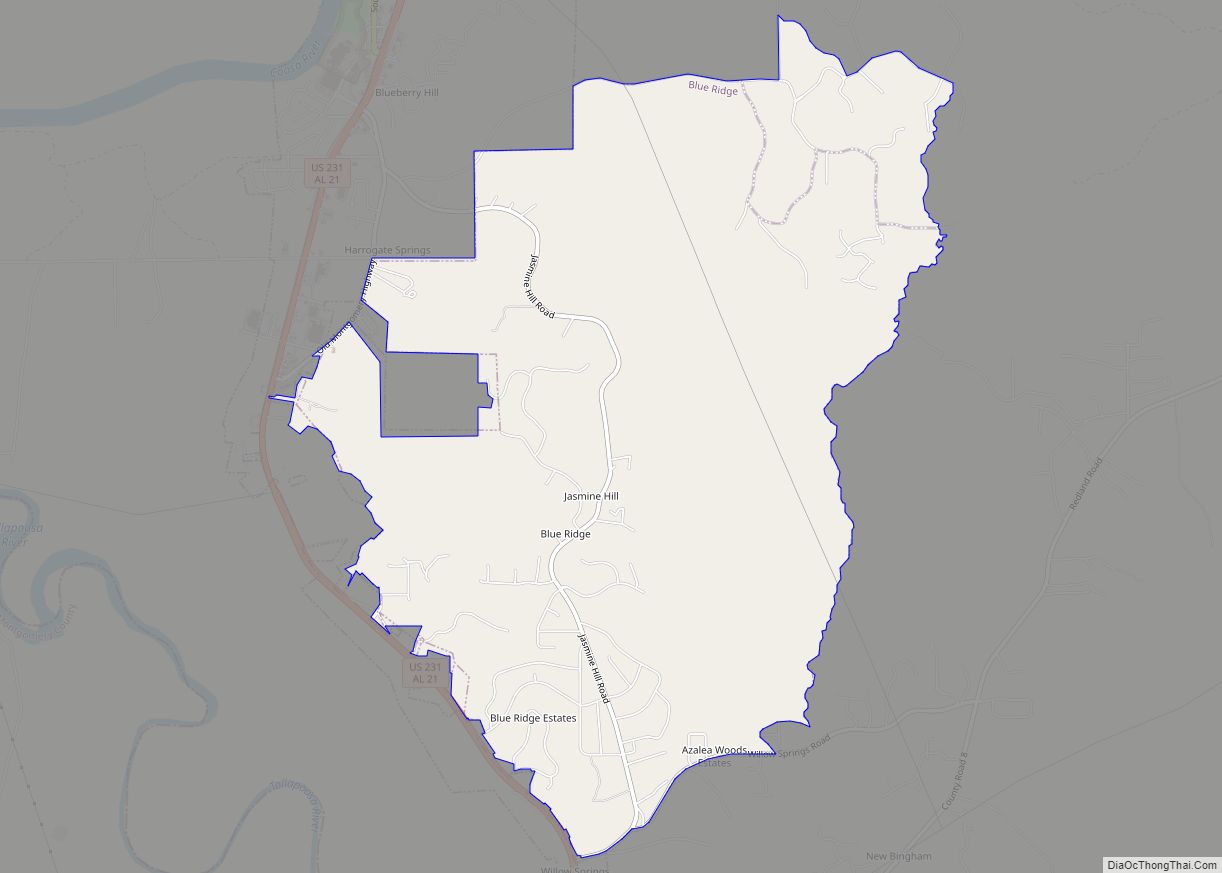 Map of Blue Ridge CDP, Alabama